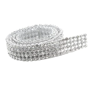 Manta de Strass Prata Ou Dourado Alto Brilho - 2 Fileiras Ou 4 Fileiras