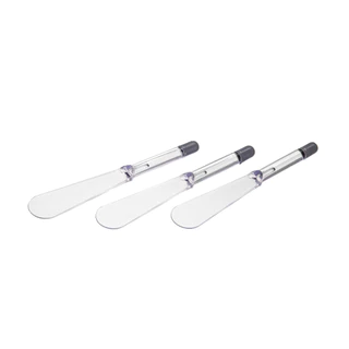 Kit 3 Espatula Acrilico Cristal Cinza Acrylic Line Cozinha