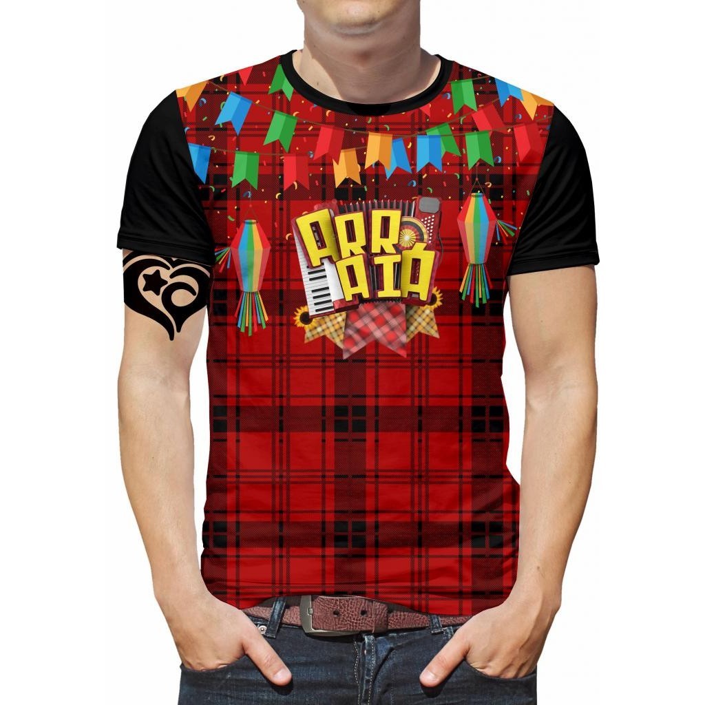 Camiseta Festa Junina Masculina Xadrez Blusa São João est4 | Shopee Brasil