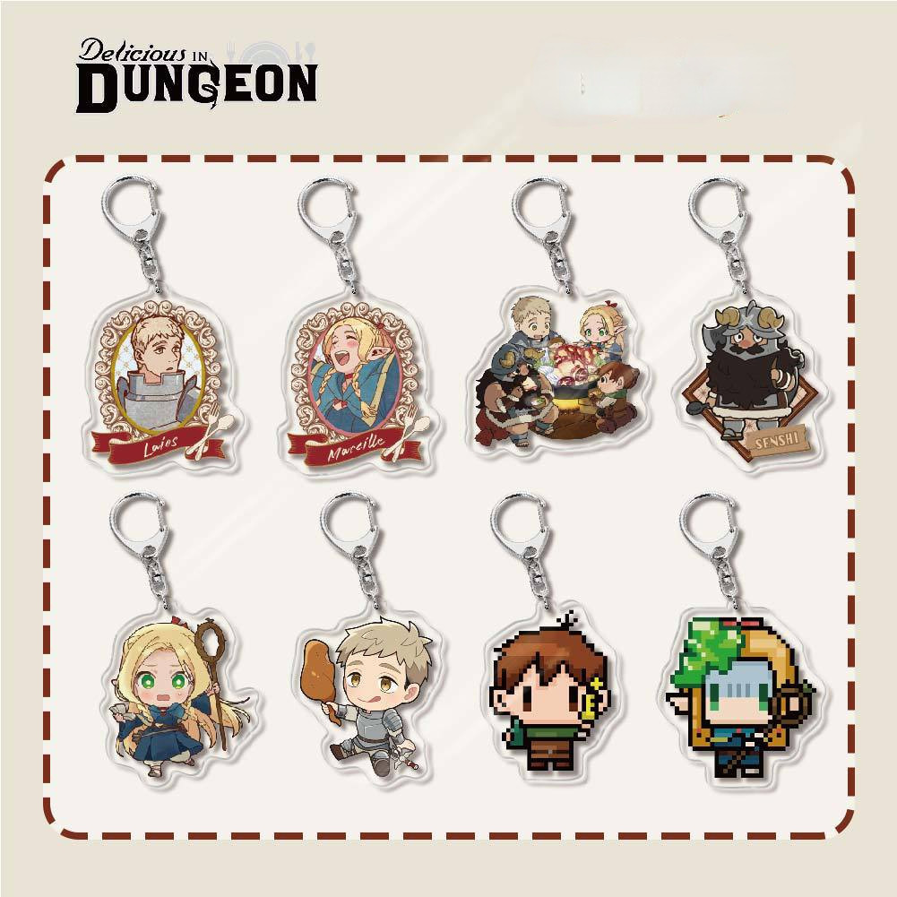 Delicioso Em Dungeon Anime Acrílico Keuchain Cartoon Marcille Laios Senshi Bag Pendant Porta-Chaves Presente