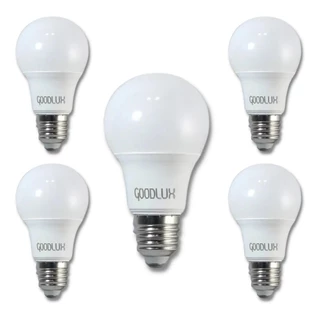 Kit 5 Lâmpadas Led 9w Bulbo e27 6500k Branca Fria Goodlux