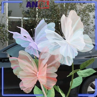 ANBL Borboleta Artificial , Gigante Gaze 50cm Fake Butterfly , Adereços Fotográficos Festa De Casamento Ao Ar Livre Decoração Fio De Seda