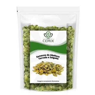 Semente de abóbora Torrada e Salgada Com Casca Cemix 1kg
