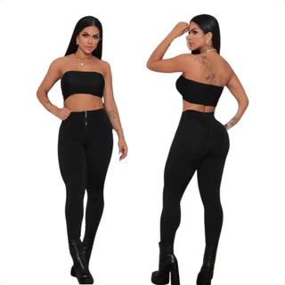 Calça Legging Montaria Zíper Flanelada Zero Transparência Alta Qualidade e Acabamento