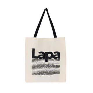 Bolsa Feminina Ecobag 100% algodão LAPA (Alça preta)