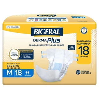 Fralda Geriatrica Bigfral Derma Plus Economica Tamanho M Com 18 Unidades em Oferta na Shopee
