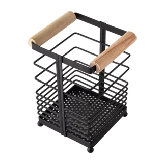Porta Talher Ferro e Madeira para Cozinha 10cm x 12cm x 16cm