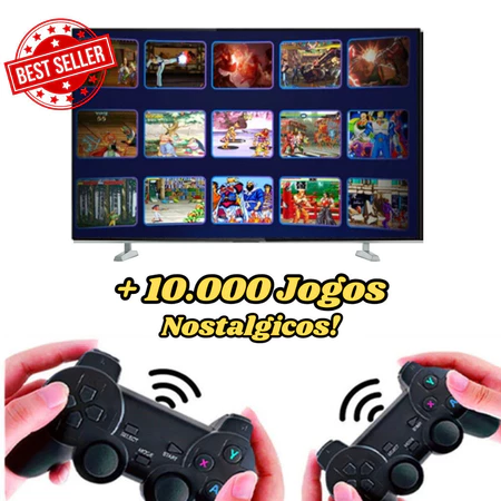 Video Game Stick 10 mil Jogos Retrô Antigo 4K Controle Sem Fio Portátil Original Presente