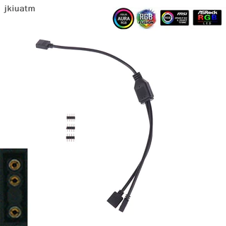 jkiuatm 5V 3 Pinos 12V 4 Cabo De Extensão Do Conector ARGB Splitter Para PC Placa Mãe Ventilador Computador AURA RGB Fita LED BR