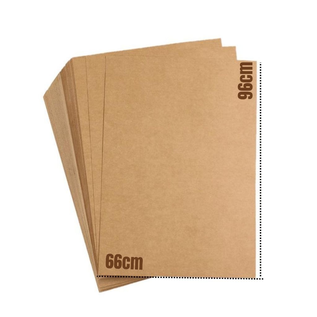 Folha Papel Kraft Natural Pardo 110g/m2 (66x96cm) Embalagem Moldes Artesanato