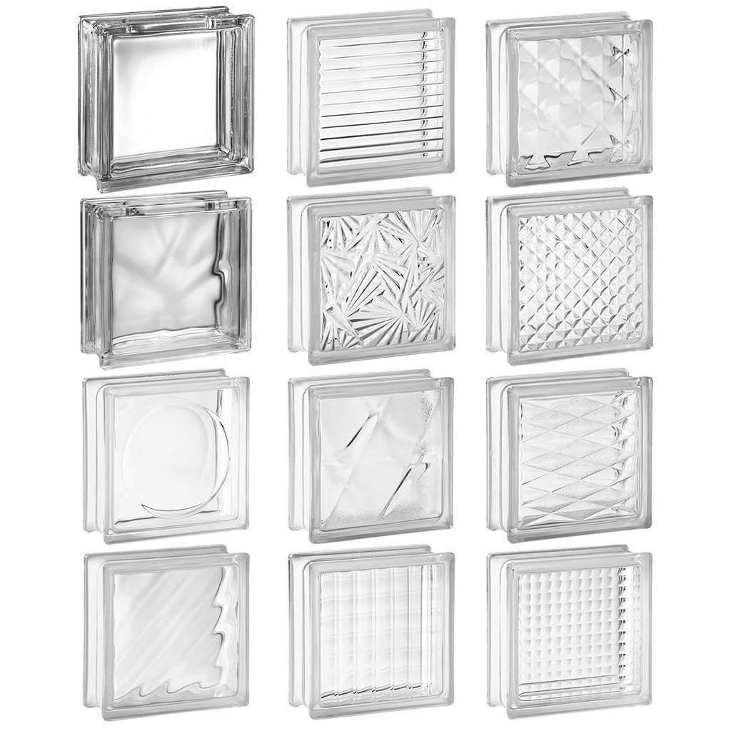 Tijolo Bloco De Vidro Transparente Textura 19x19x8 Tradestar