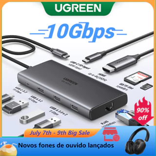 UGREEN HUB 10Gbps USB C 4K60Hz Tipo Para HDMI RJ45 Ethernet PD100W MacBook iPad Huawei Sumsang PC Tablet Telefone 3.0