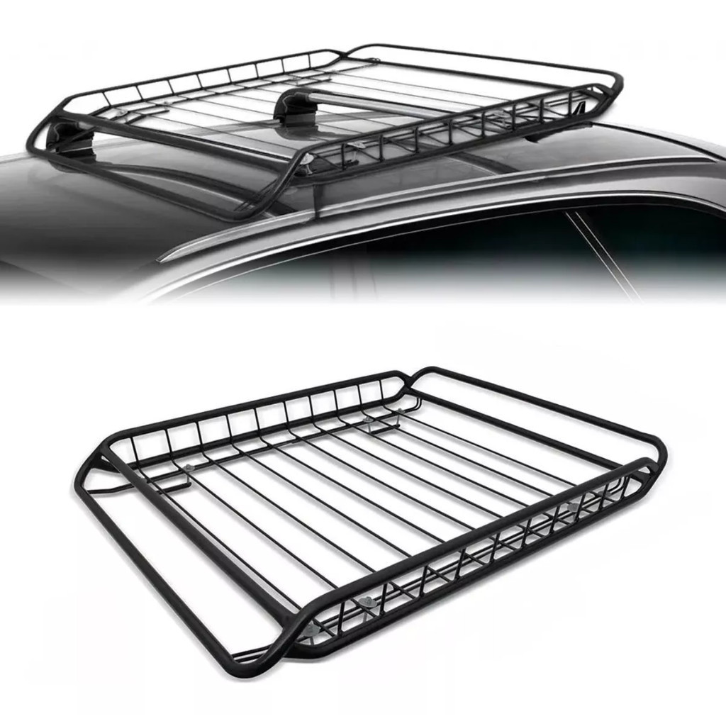 Bagageiro de Teto de Carro p/ Até 45 Kg Universal de Aço 100cm x 80cm ...