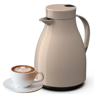 Garrafa Térmica Paris Bege 500ml Com Gatilho Bico Antigotas ECO Café Chá Água - Unitermi