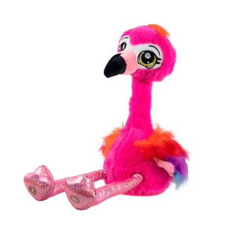 Flamingo de Pelúcia Rosa que Dança com Som Luz e Movimento - Castela