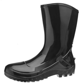 Bota em PVC preta cano médio com forro - 110VFLEXF PR - Marluvas