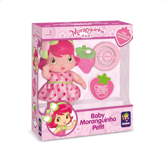 Brinquedo Boneca Baby Moranguinho Petit Com Acessorios Mimo Toys 4007