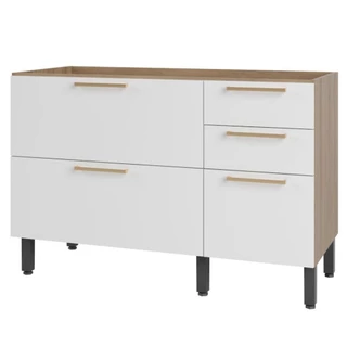 Balcão Pia Telasul Avelã 907102 120cm 3 Portas 2 Gavetas Sem Tampo