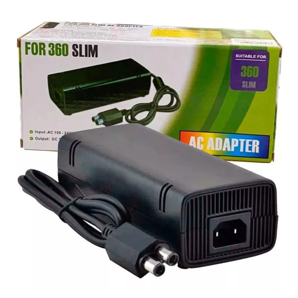 Fonte Xbox 360 Slim Video Game Bivolt 2 Pinos 110v 220v