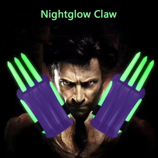 2pcs/set X-MEN Cosplay Wolverine Nightglow Claw Toys Impressão 3D Garra De Lobo De Rábano Brinquedo Esticável Para Crianças