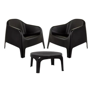 Conjunto 2 Poltronas Skarpo + Mesa Puket Área Externa Piscina E Jardim