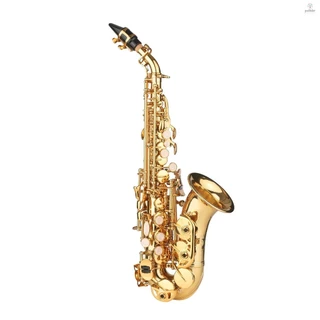 Bb Saxofone Soprano Sax Gold Lacquer Brass Com Caixa De Instrumentos Bocal De Limpeza Alça De Pescoço Escova De Pano Para Músicos