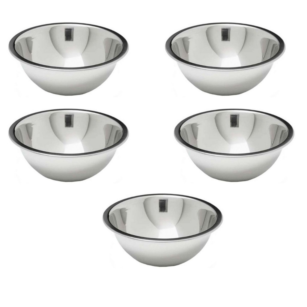 5 Tigela Inox Redonda 18cm Bolw Saladas Massas 900ml