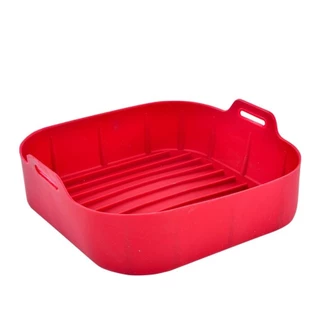 Forma para AirFryer de Silicone Quadrada Grossa 2mm Linha Cherry Vermelho em Oferta na Shopee