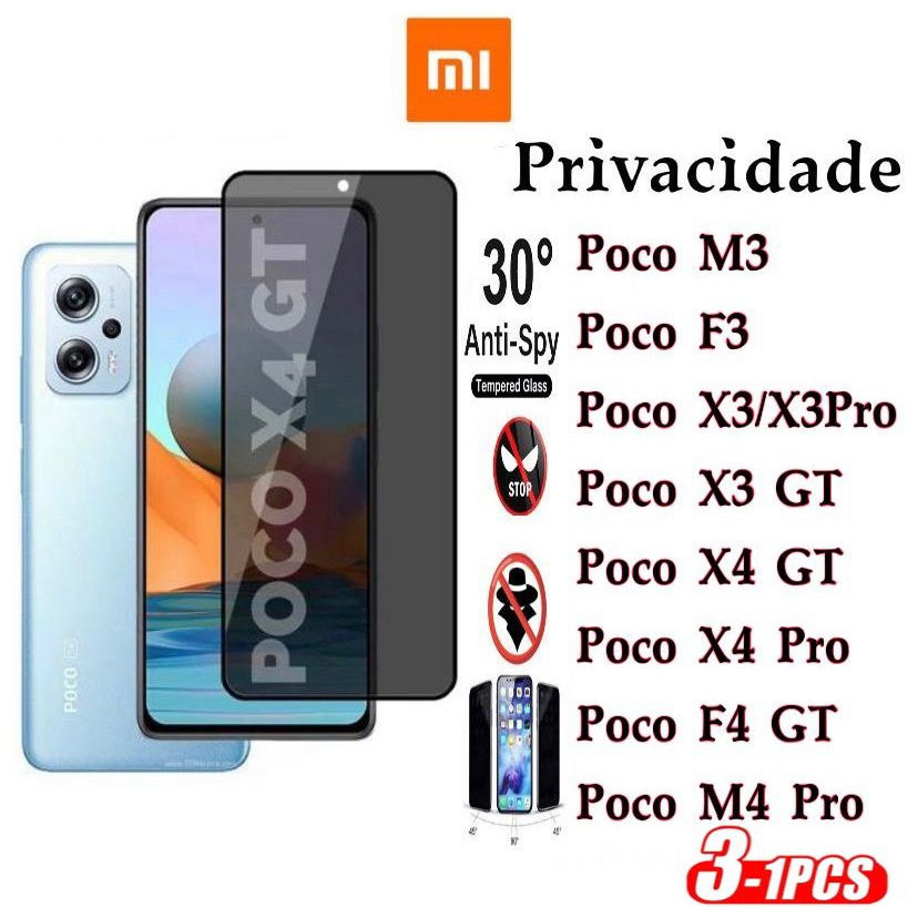 Kit Película Privacidade 3D Anti Spy XIAOMI REDMI POCO M3 F3 X3 X3PRO X3GT X4GT X4PRO M4PRO F4GT