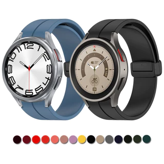 Pulseira Silicone de Fivela Magnética de para Samsung Galaxy Watch 6 5 4 de 40mm 44mm Classic 42mm 46mm 43mm 47mm 5 pro 45mm