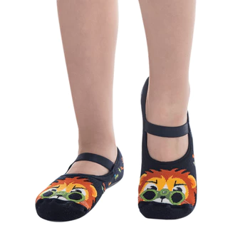 Meia Sapatilha Soquete Preto Leãozinho Sola Emborrachado em Oferta na Shopee