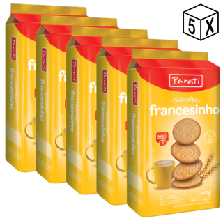 Pack 5 unidades Biscoito Francesinho Parati 400g - Kit com 5x400g