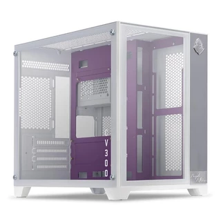 GABINETE GAMER MANCER CV300 PURPLE EDITION, MID-TOWER, LATERAL DE VIDRO BRANCO E ROXO MCR-CV300-PEWH