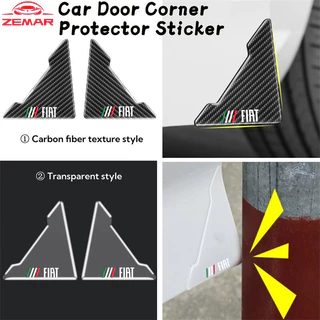 2/4Pcs Novo Fiat Carro Canto Da Porta Transparente Anti-Colisão Autocolante De Fibra De Carbono Textura Do Riscos Para Strada Argo Mobi Toro Fastback Pulse Cronos Scudo 500 Titano Palio Idea Uno Punto
