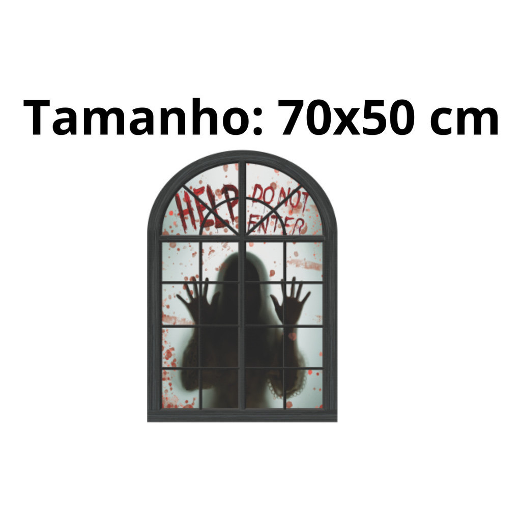 Painel Janela Do Terror Assombrada De Festa Halloween