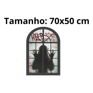 Painel Janela Do Terror Assombrada De Festa Halloween