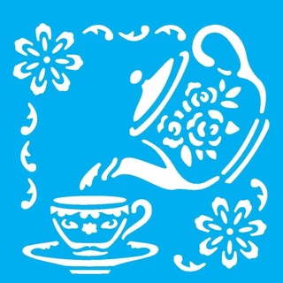 Stencil Opa 10 x 10 cm - Cantoneira Chá - 082 em Oferta na Shopee