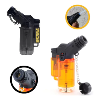 Mini Maçarico Portátil Isqueiro Recarregável Controle Chama a gás
