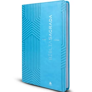 Bíblia Sagrada Slim | Ultrafina King James | Capa Luxo Azul Turquesa em Oferta na Shopee