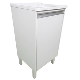 Tanque de Lavanderia 26L Plástico + Gabinete Armário Mdf Para Torneira De Bancada
