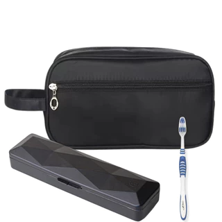 Nécessaire Premium Executiva Nylon Com Porta Escova de Dente em Oferta na Shopee