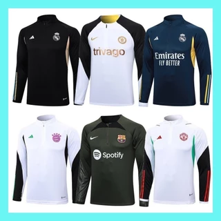 Camisa de time 2023 2024 BALA Treinamento De Futebol Camisa Da Equipe De Manga Longa Com Zíper B- Munique 【Frete grátis】