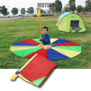 (jinmen9 . th) 6.5ft 2M Kids Children Play Rainbow Parachute 8 Maneja Jogo Ao Ar Livre Exercício Esportivo Brinquedo