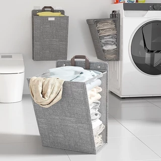 Grande Cesta De Armazenamento De Roupas Suja Dobrável Para Banheiro Casa Portáteis Montada Na Parede em Oferta na Shopee