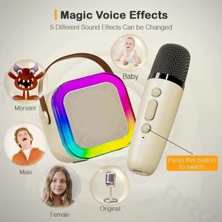 Kit Karaokê Bluetooth Portátil: Alto-falante Estéreo HD com Microfone, Efeitos de Voz