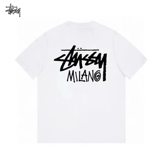 Stussy 100 % Original Men's Milan City Limited Tendência T-Shirt Casal De Algodão Malha Meio Manga