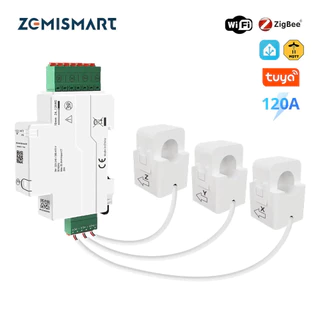 Zemismart Medidor De Energia Inteligente Trifásico/3 Fases 120A Braçadeiras Função De Alarme De Medição Monitor De Eletr