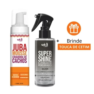 Kit Widi Care Mousse Criador de Cachos 200ml + Super Shine Silver Iluminador Perfumado 120ml + Brinde Touca de Cetim