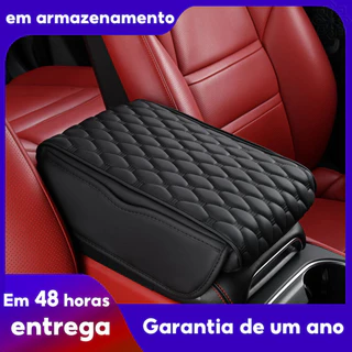 Tapete De Couro PU Para O Braço Do Carro Com Saco De Armazenamento Centro Console Auto Armrests Caixa Almofada De Proteção