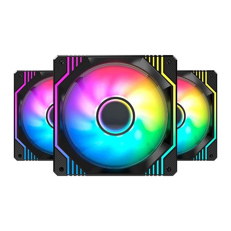 Kit Ventoinhas Acegeek Glory, ARGB, 3x120mm, Preto, AG-GLORY3X1-BK